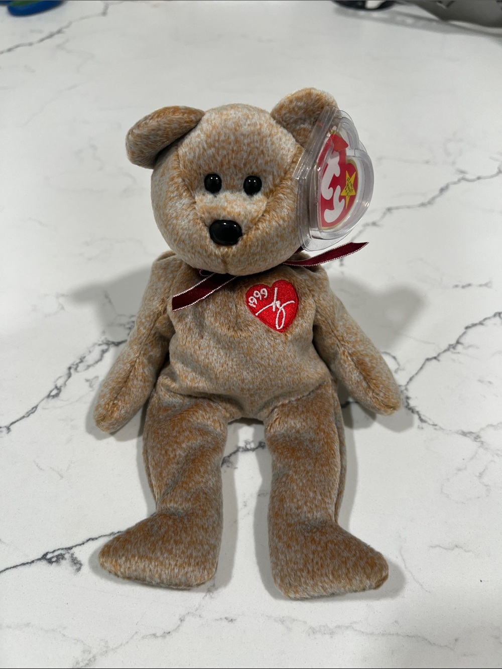 Ty 1999 Mint condition Beanie Babies 'Jazzy' Brown Plush Bear - Brown